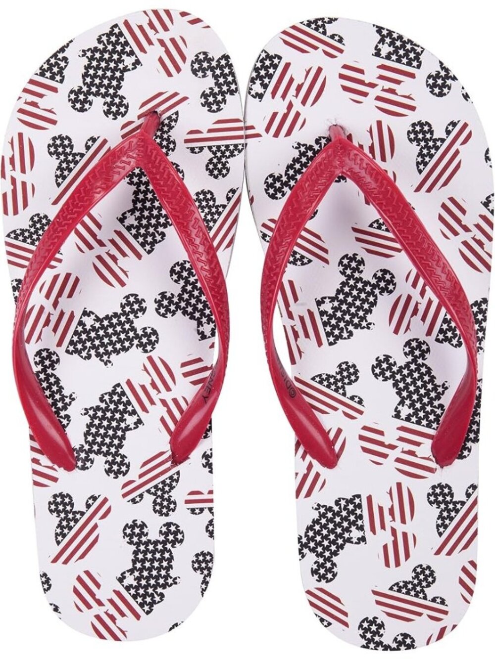 Disney Women’s Size 5 Big Kid's 3.5 American Flag Mickey Flip Flop Sandal Thong